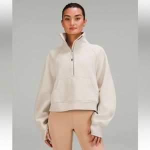 Lululemon Scuba Oversized Funnel Neck Half-Zip - Natural Ivory XS/S